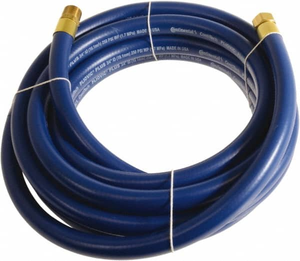 Continental ContiTech - 3/4" ID x 1.11" OD 100' Long Multipurpose Air Hose - MNPT x FNPT Ends, 250 Working psi, -10 to 158°F, 3/4" Fitting, Blue - Caliber Tooling