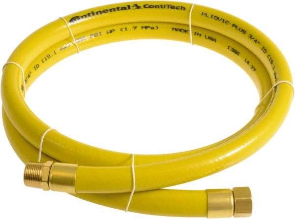 Continental ContiTech - 3/4" ID x 1.11" OD 3' Long Multipurpose Air Hose - MNPT x FNPT Ends, 250 Working psi, -10 to 158°F, 3/4" Fitting, Yellow - Caliber Tooling