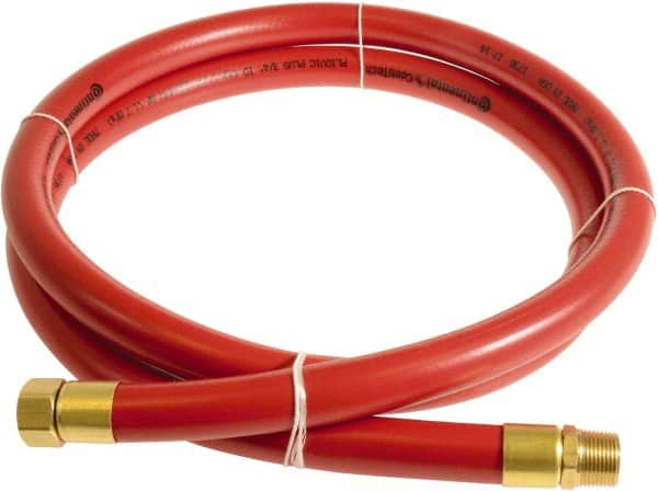 Continental ContiTech - 3/4" ID x 1.11" OD 10' Long Multipurpose Air Hose - MNPT x FNPT Ends, 250 Working psi, -10 to 158°F, 3/4" Fitting, Red - Caliber Tooling