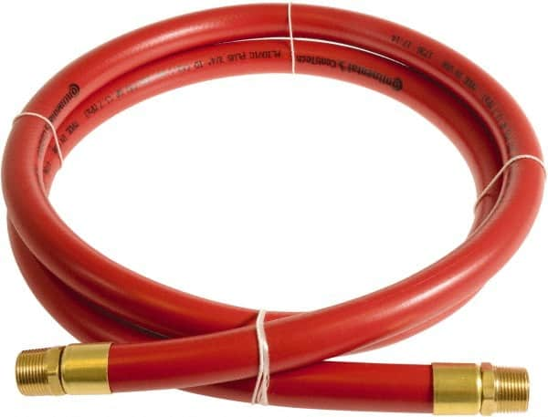 Continental ContiTech - 3/4" ID x 1.11" OD 5' Long Multipurpose Air Hose - MNPT x MNPT Ends, 250 Working psi, -10 to 158°F, 3/4" Fitting, Red - Caliber Tooling