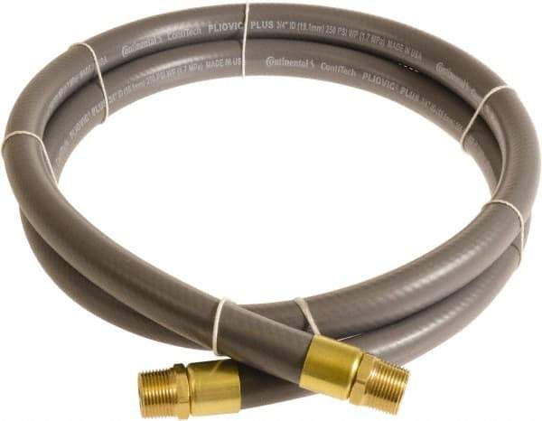 Continental ContiTech - 3/4" ID x 1.11" OD 10' Long Multipurpose Air Hose - MNPT x MNPT Ends, 250 Working psi, -10 to 158°F, 3/4" Fitting, Gray - Caliber Tooling