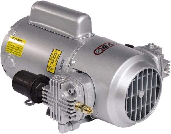 Gast - 1/3 hp, 2.4 CFM, 100 Max psi Piston Compressor Pump - 12 VDC, 15.2" Long x 10.15" Wide x 5.8" High - Caliber Tooling