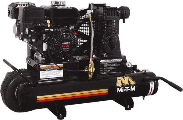 MI-T-M - 6.5 hp, 13.9 CFM, 90 Max psi, Single Stage Portable Fuel Air Compressor - Honda GX200 OHV Engine - Caliber Tooling