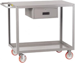 Little Giant - 1,200 Lb Capacity, 24" Wide x 54" Long x 35" High Shelf Cart - 2 Shelf, Steel, 2 Rigid/2 Swivel Casters - Caliber Tooling