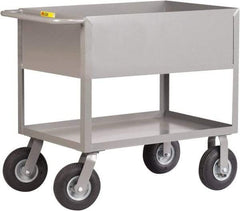 Little Giant - 1,200 Lb Capacity, 24" Wide x 42" Long x 36-1/2" High Deep Shelf Cart - 2 Shelf, Steel, 2 Rigid/2 Swivel Casters - Caliber Tooling