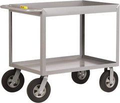 Little Giant - 1,200 Lb Capacity, 30" Wide x 66" Long x 36-1/2" High Deep Shelf Cart - 2 Shelf, Steel, 2 Rigid/2 Swivel Casters - Caliber Tooling