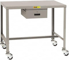 Little Giant - Mobile Machine Table - Steel, Fixed Leg, Gray, 48" Long x 24" Deep x 24" High - Caliber Tooling