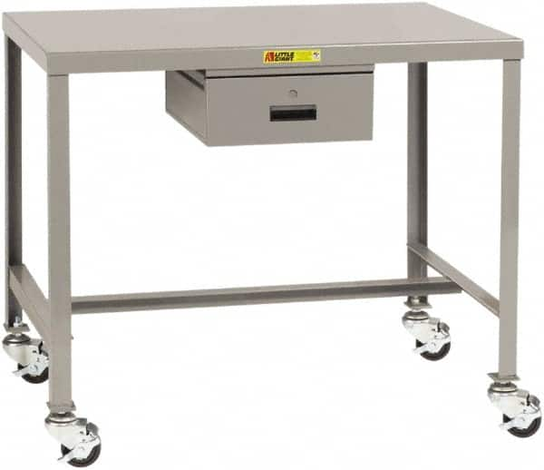 Little Giant - Mobile Machine Table - Steel, Fixed Leg, Gray, 36" Long x 24" Deep x 24" High - Caliber Tooling