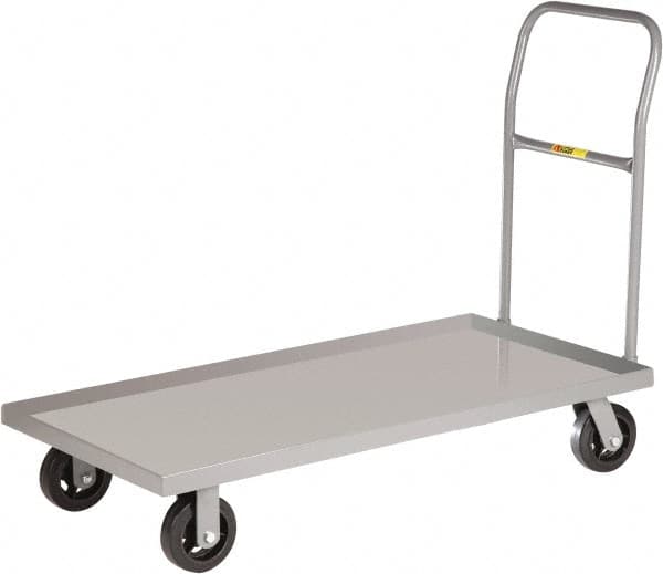 Little Giant - 1,600 Lb Capacity Steel Platform Truck - Steel Deck, 24" OAW, 48" Platform Length x 8-1/2" Platform Height, Mold-On Rubber Casters - Caliber Tooling