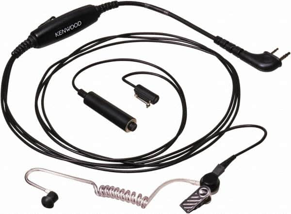 Kenwood - Ear Bud, Palm Microphone Three Wire Microphone - Black, Use with Protalk Series Two Way Radios - Caliber Tooling