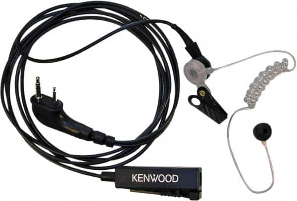 Kenwood - Ear Bud, Palm Microphone Two Wire Microphone - Black & Clear, Use with Protalk Series Two Way Radios - Caliber Tooling