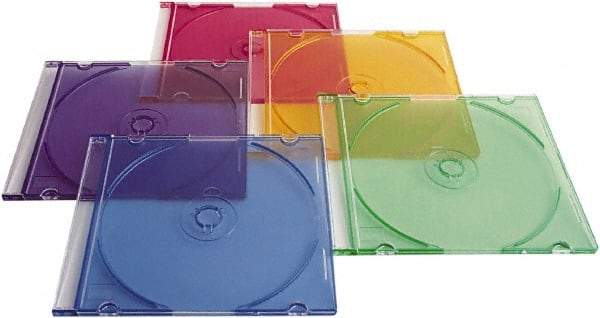 Verbatim - 1 Compartment, 4-7/8" Wide x 5-5/8" High x 1/4" Deep, CD/DVD Case - Polypropylene, Assorted Colors - Caliber Tooling