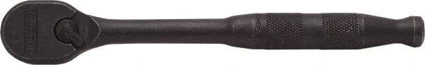 Proto - 3/8" Drive Pear Head Ratchet - Black Oxide Finish, 7" OAL, 90 Gear Teeth, Standard Handle, Reversible Head - Caliber Tooling