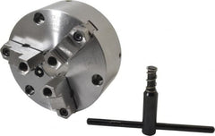 Buck Chuck Company - 3 Jaws, 6" Diam, Self Centering Manual Lathe Chuck - Front Mount, Adjustable, Reversible, 4,600 Max RPM, 1.78" Through Hole Diam, Forged Steel - Caliber Tooling