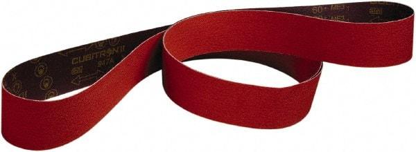 3M - 2" Wide x 132" OAL, 60 Grit, Ceramic Abrasive Belt - Ceramic, Medium, Coated, Series 947A - Caliber Tooling