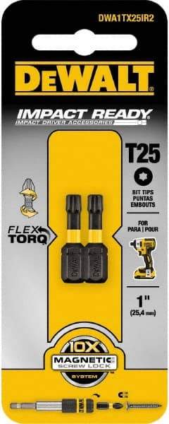 DeWALT - T25 Torx Bit - 1/4" Hex Drive, 1" OAL - Caliber Tooling