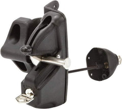 D&D Technologies - 4.410" Bar Latch Length, 2-1/4" High, Polymer Adjustable Gate Latch - Black Finish, 2.83" Bar Latch Projection, 1/2" Hole Diam - Caliber Tooling