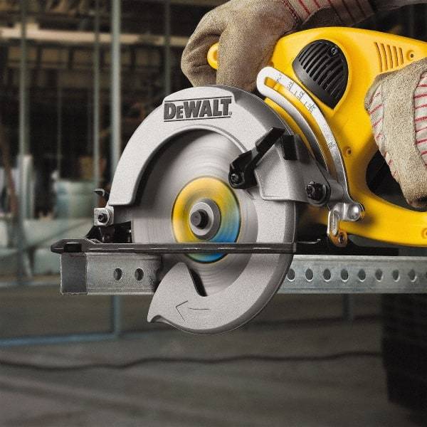 DeWALT - 7-1/4" Diam, 5/8" Arbor Hole Diam, 48 Tooth Wet & Dry Cut Saw Blade - High Speed Steel, Crosscut Action, Standard Round Arbor - Caliber Tooling