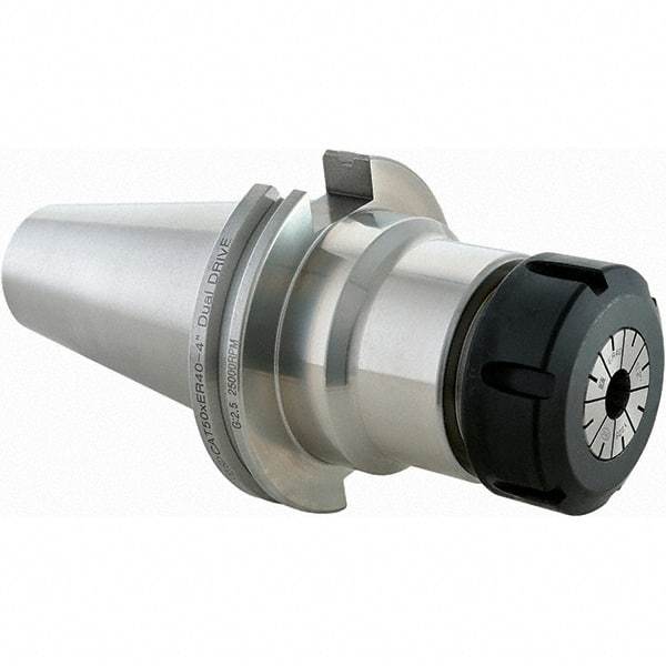 Techniks - 1/16 to 0.406" Capacity, 4" Projection, CAT50 Dual Contact Taper, ER16 Collet Chuck - 8.01" OAL - Exact Industrial Supply