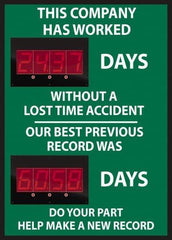 NMC - Scoreboards Scoreboard Type: Digital Scoreboard Legend: This Company Has Worked ____ Days Without A Lost Time Accident Our Best Previous Record Was _____ Days - Caliber Tooling