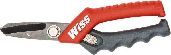 Wiss - 1-3/4" LOC, 7" OAL Stainless Steel Shears - Ergonomic, Plastic Straight Handle, For General Purpose Use - Caliber Tooling