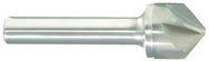 1/2" Size-1/4" Shank-120° Carbide-Bright 6 Flute Chatterless Countersink - Caliber Tooling