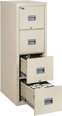 FireKing - 17-3/4" Wide x 52-3/4" High x 25" Deep, 4 Drawer Vertical File - Steel, Parchment - Caliber Tooling