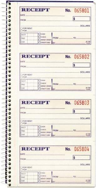 Adams Business Forms - 200 Sheet, 2-3/4 x 4-3/4", Receipt Book - Caliber Tooling