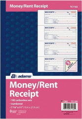 Adams Business Forms - 100 Sheet, 7-5/8 x 11", Receipt Book - Caliber Tooling