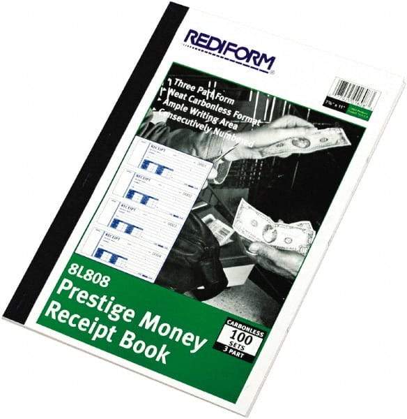 REDIFORM - 100 Sheet, 7 x 2-3/4", Receipt Book - Caliber Tooling