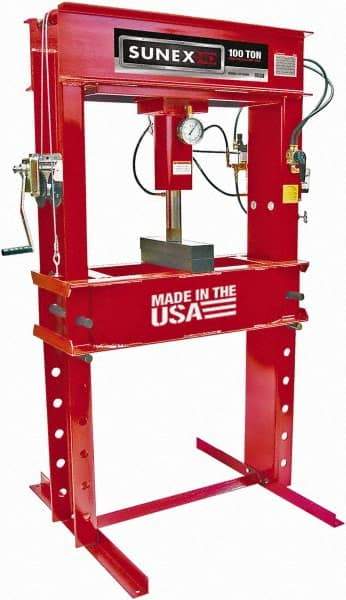 Sunex Tools - 100 Ton Air and Hydraulic Shop Press - 7 Inch Stroke, 1/3 HP - Caliber Tooling