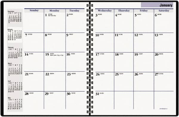 DayMinder - 24 Sheet, 6-7/8 x 8-3/4", Appointment Book - Black - Caliber Tooling