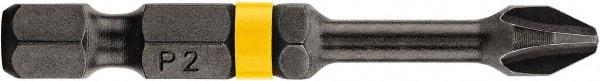 DeWALT - #1 Phillips Screwdriver Bit - 1/4" Hex Drive, 2" OAL - Caliber Tooling