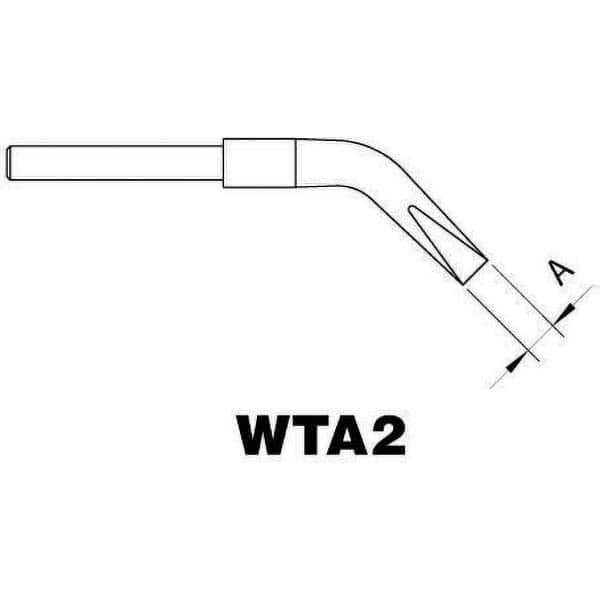 Weller - Soldering Iron Tips; Type: Bent Chisel ; For Use With: WTA50 ; Point Size: 0.5000 (Decimal Inch); Tip Diameter: 3.000 (Inch); Tip Diameter: 3.000 (mm) - Exact Industrial Supply