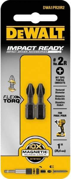 DeWALT - #2 Phillips Screwdriver Bit - 1/4" Hex Drive, 1" OAL - Caliber Tooling