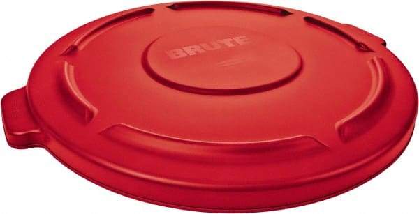 Rubbermaid - Round Lid for Use with 32 Gal Round Trash Cans - Red, Low-Density Polyethylene, For Brute Trash Cans - Caliber Tooling