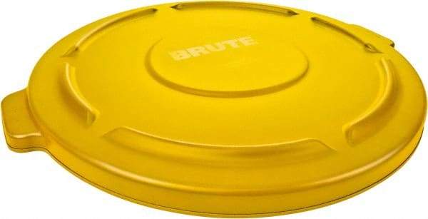 Rubbermaid - Round Lid for Use with 32 Gal Round Trash Cans - Yellow, Low-Density Polyethylene, For Brute Trash Cans - Caliber Tooling