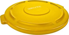 Rubbermaid - Round Lid for Use with 32 Gal Round Trash Cans - Yellow, Low-Density Polyethylene, For Brute Trash Cans - Caliber Tooling