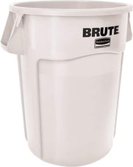 Rubbermaid - 10 Gal White Round Trash Can - Polyethylene, None Graphic, 17-1/8" High, Lid Not Included - Caliber Tooling