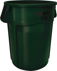 Rubbermaid - 55 Gal Green Round Trash Can - Polyethylene, None Graphic, 33.2" High, Lid Not Included - Caliber Tooling