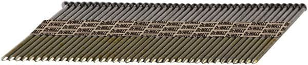 DeWALT - 30 Gauge 0.113" Shank Diam 2-3/8" Long Framing Nails for Power Nailers - Steel, Galvanized Finish, Ring Shank, Angled Stick Paper Tape Collation, Round Head, Diamond Point - Caliber Tooling