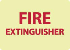 NMC - Fire Extinguisher, Plastic Fire Sign - 14" Wide x 10" High, Glow-in-the-Dark - Caliber Tooling