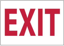 NMC - Exit, Plastic Exit Sign - 14" Wide x 10" High, Glow-in-the-Dark - Caliber Tooling