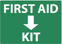 NMC - "First Aid Kit", 10" Long x 14" Wide, Aluminum Safety Sign - Rectangle, 0.04" Thick, Use for First Aid - Caliber Tooling