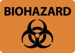 NMC - "Biohazard", 10" Long x 14" Wide, Rigid Plastic Safety Sign - Rectangle, 0.05" Thick, Use for Hazardous Materials - Caliber Tooling