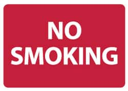 NMC - "No Smoking", 10" Long x 14" Wide, Rigid Plastic Safety Sign - Rectangle, 0.05" Thick, Use for Smoking Regulations - Caliber Tooling