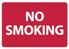 NMC - "No Smoking", 10" Long x 14" Wide, Aluminum Safety Sign - Rectangle, 0.04" Thick, Use for Smoking Regulations - Caliber Tooling