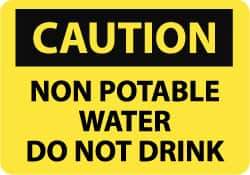 NMC - "Caution - Non Potable Water - Do Not Drink", 7" Long x 10" Wide, Aluminum Safety Sign - Rectangle, 0.04" Thick, Use for Accident Prevention - Caliber Tooling