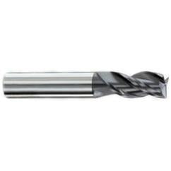 3/8" Dia. - 1/2" LOC - 2" OAL - .015-.020 Radius 3 FL Carbide S/E HP End Mill-AlTiN - Caliber Tooling