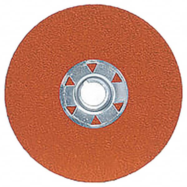 Norton - 4-1/2" Diam 5/8-11 Threaded Hole 24 Grit Fiber Disc - Very Coarse Grade, Ceramic Alumina - Caliber Tooling